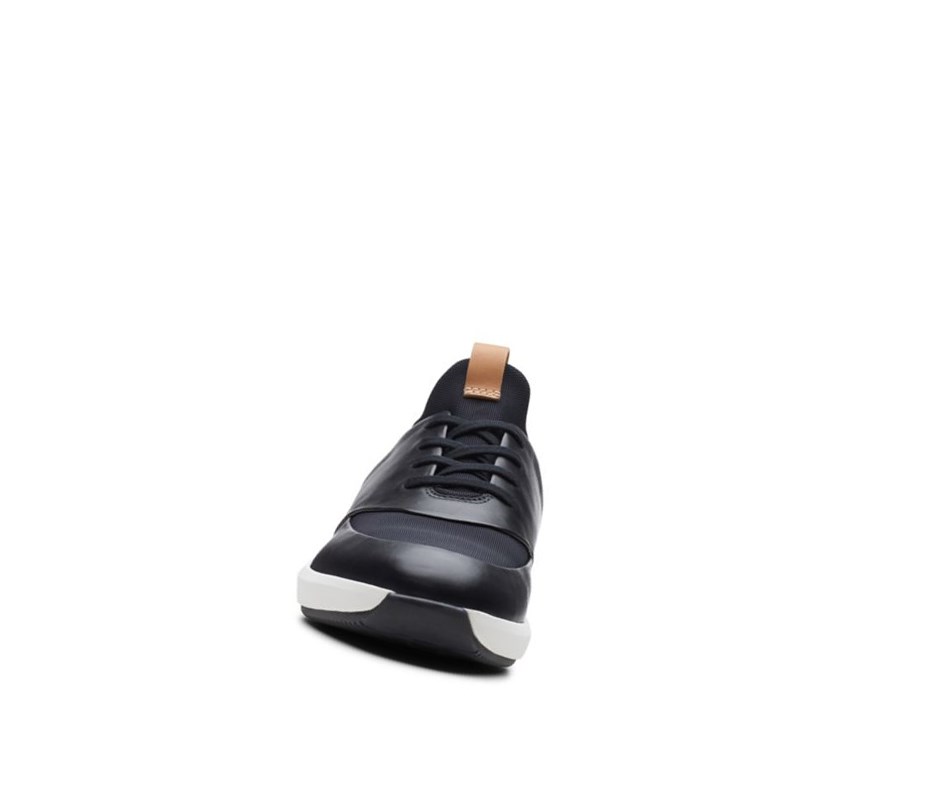 Zapatillas Casuales Clarks Un Rio Encaje Cuero Mujer Negras | FQEY-76528