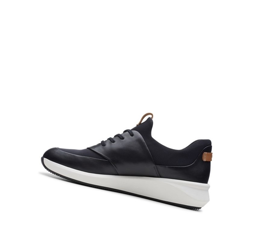 Zapatillas Casuales Clarks Un Rio Encaje Cuero Mujer Negras | FQEY-76528