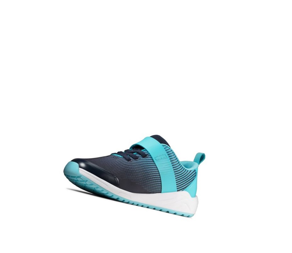 Zapatillas Clarks Aeon Pace Cuero Niña Azul Marino | YHOB-47536