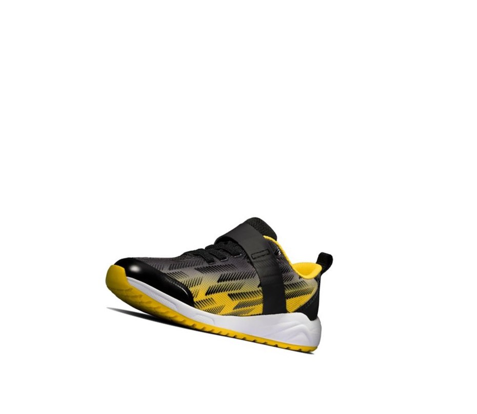 Zapatillas Clarks Aeon Pace Cuero Niña Negras Amarillo | CYNQ-05961