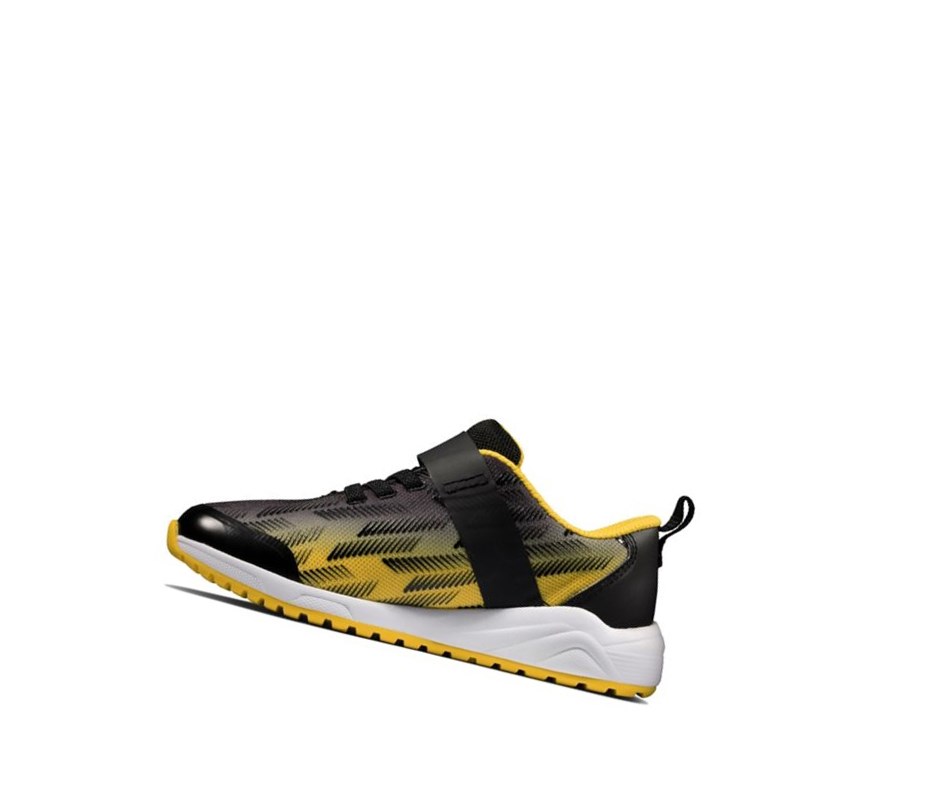 Zapatillas Clarks Aeon Pace Cuero Niña Negras Amarillo | CYNQ-05961