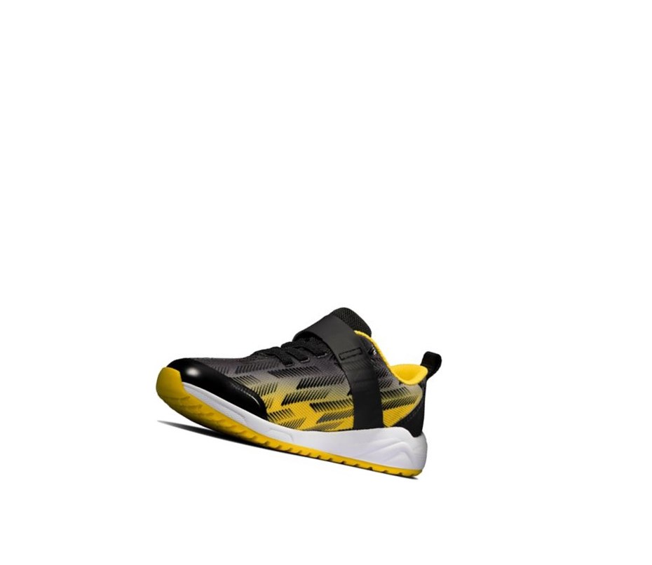 Zapatillas Clarks Aeon Pace Cuero Niña Negras Amarillo | WBEU-92708