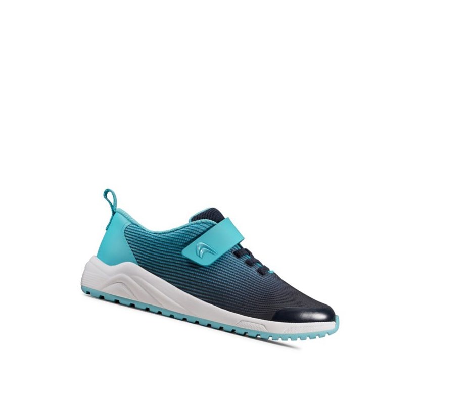 Zapatillas Clarks Aeon Pace Cuero Niño Azul Marino | NVIS-18729