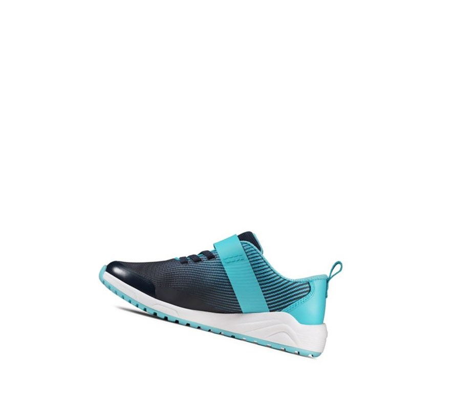 Zapatillas Clarks Aeon Pace Cuero Niño Azul Marino | WNMR-52601