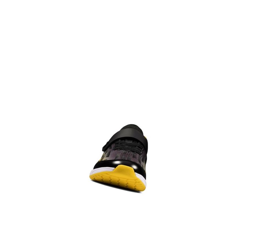 Zapatillas Clarks Aeon Pace Cuero Niño Negras Amarillo | VFAH-75312