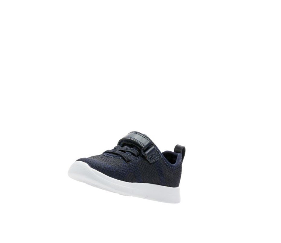 Zapatillas Clarks Ath Flux Cuero Niña Azul Marino | HELV-93486