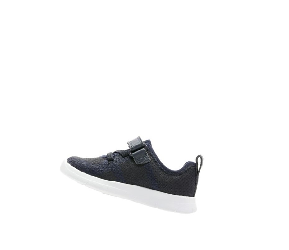 Zapatillas Clarks Ath Flux Cuero Niña Azul Marino | HELV-93486