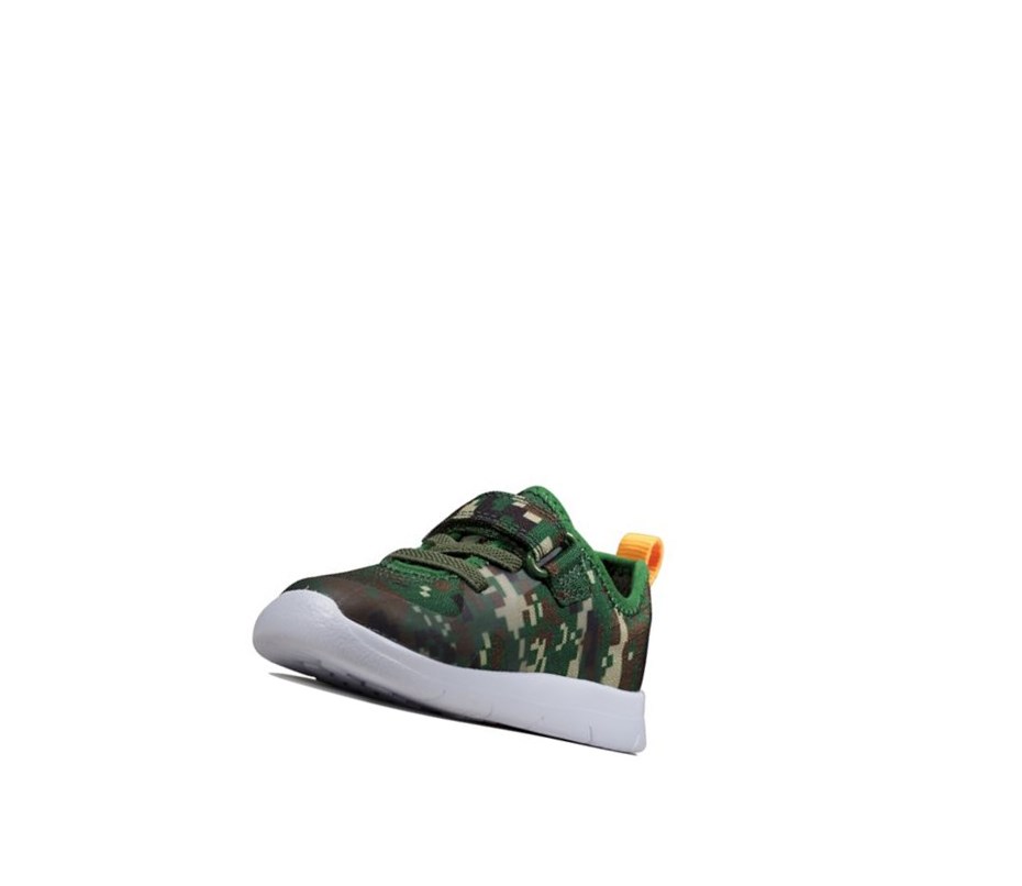 Zapatillas Clarks Ath Flux Textil Niña Verde Oliva Camuflaje | ERCY-76509