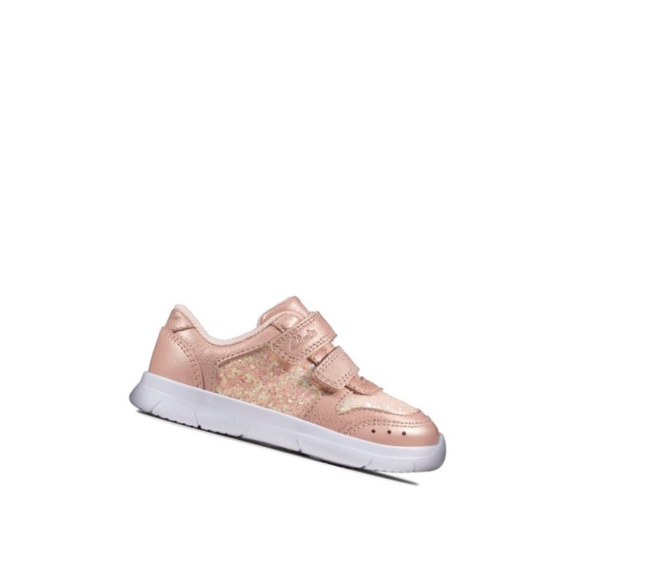 Zapatillas Clarks Ath Sonar Cuero Niña Rosas | ASPT-25781