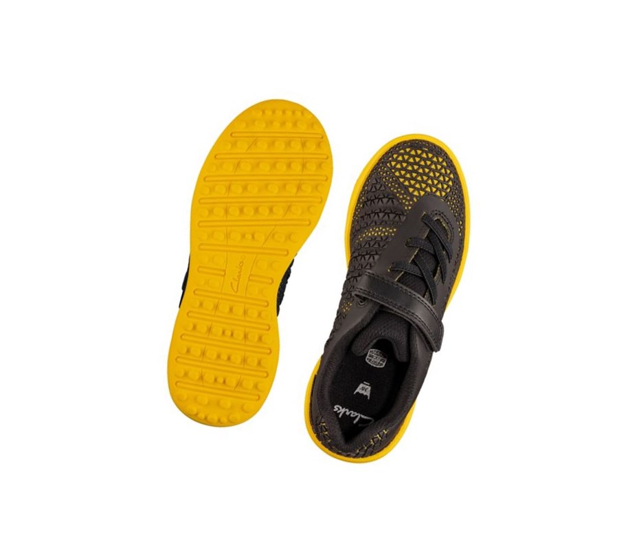 Zapatillas Clarks Award Swift Niña Negras Amarillo | RLFT-03786