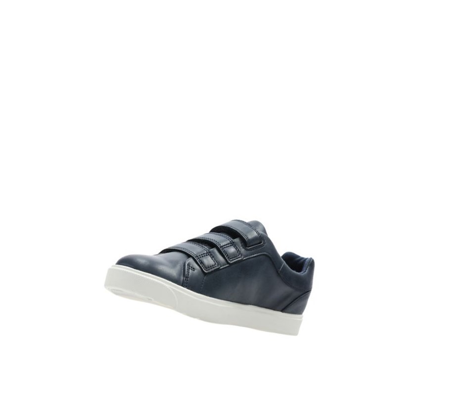 Zapatillas Clarks City Oasis Lo Cuero Niño Azul Marino | NFXQ-85023