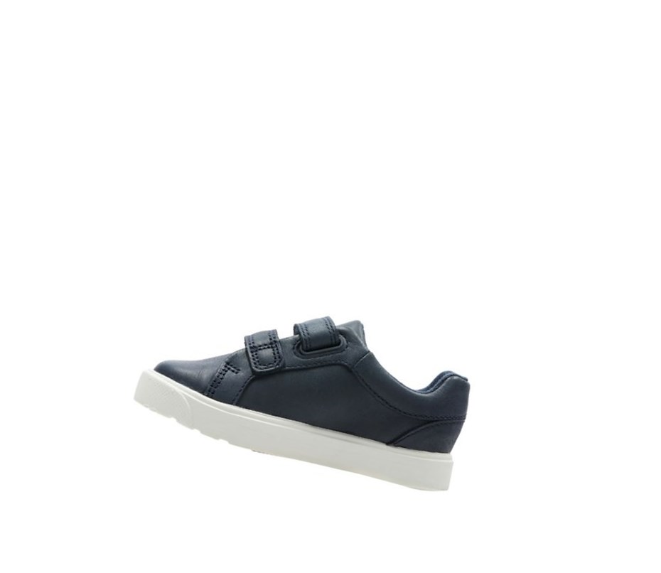 Zapatillas Clarks City Oasis Lo Cuero Niña Azul Marino | QMNB-38261