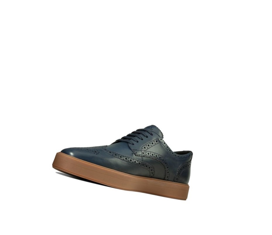 Zapatillas Clarks Hero Limit Cuero Hombre Azul Marino | ZNHJ-07129