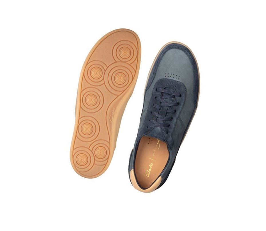 Zapatillas Clarks Oakland Run Gamuza Hombre Azul Marino | QHNR-83260