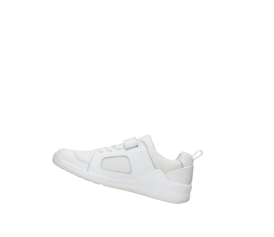 Zapatillas Clarks Orbit Ride Cuero Niña Blancas | WXZJ-17853