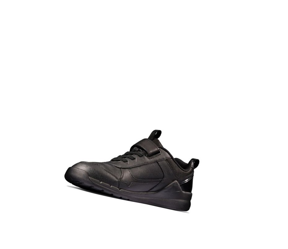 Zapatillas Clarks Orbit Sprint Cuero Niña Negras | JTHU-45978