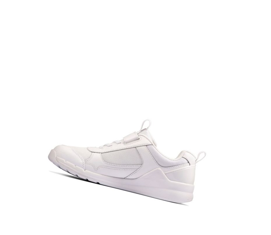 Zapatillas Clarks Orbit Sprint Cuero Niña Blancas | NDGS-18596