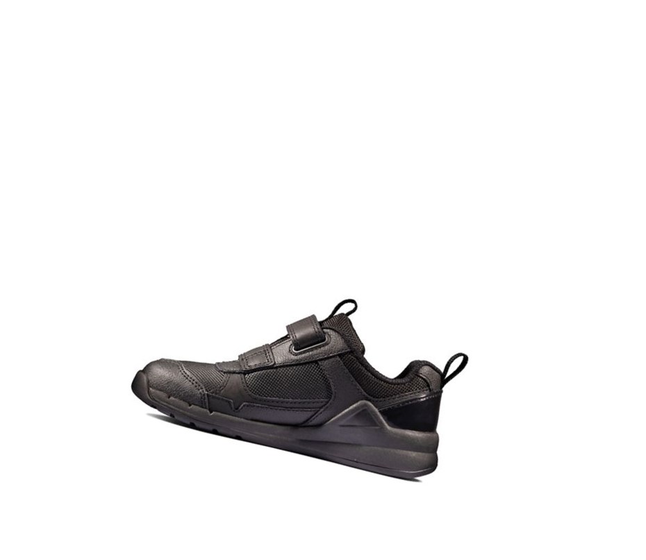 Zapatillas Clarks Orbit Sprint Cuero Niña Negras | UEZS-03685