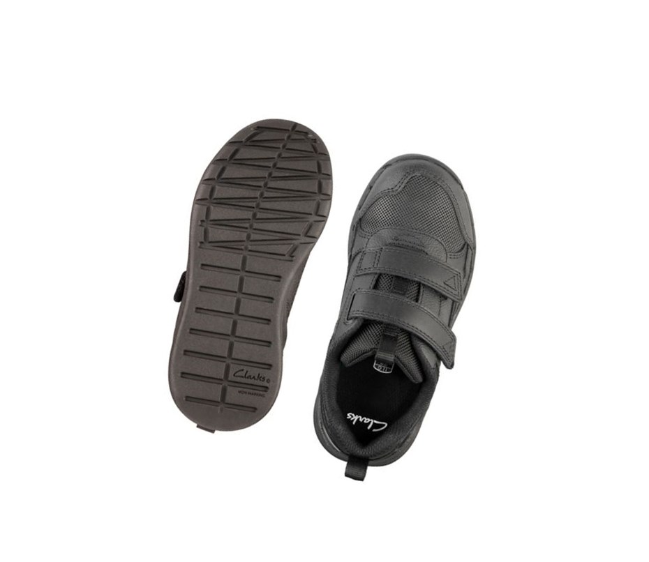 Zapatillas Clarks Orbit Sprint Cuero Niña Negras | UEZS-03685