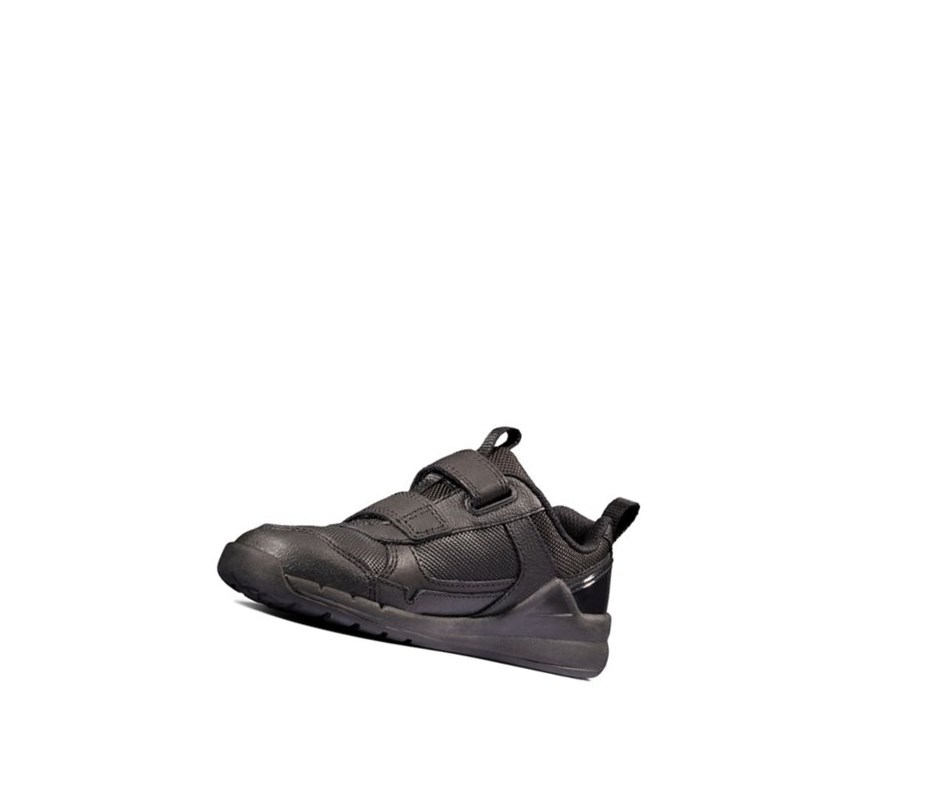 Zapatillas Clarks Orbit Sprint Cuero Niño Negras | VKGW-71820