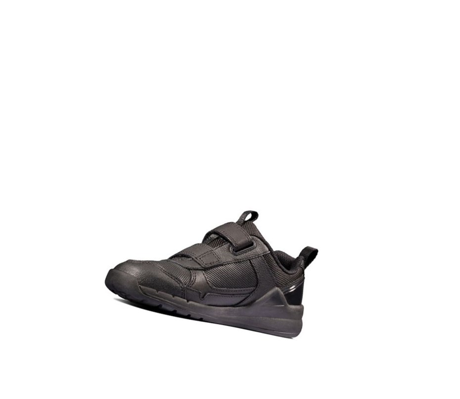 Zapatillas Clarks Orbit Sprint Cuero Niño Negras | WMVS-56831