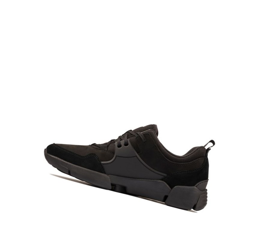 Zapatillas Clarks Tri Active Encaje Cuero Hombre Negras | BYCA-68945