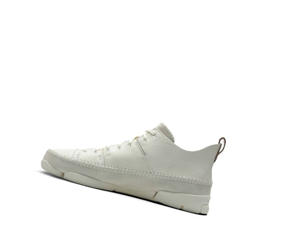 Zapatillas Clarks Trigenic Flex Cuero Hombre Blancas | IBFT-25673