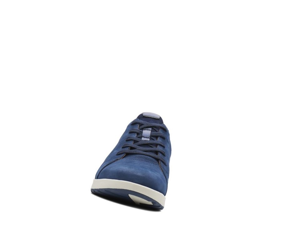 Zapatillas Clarks Un Adorn Encaje Cuero Mujer Azul Marino | POCB-23750