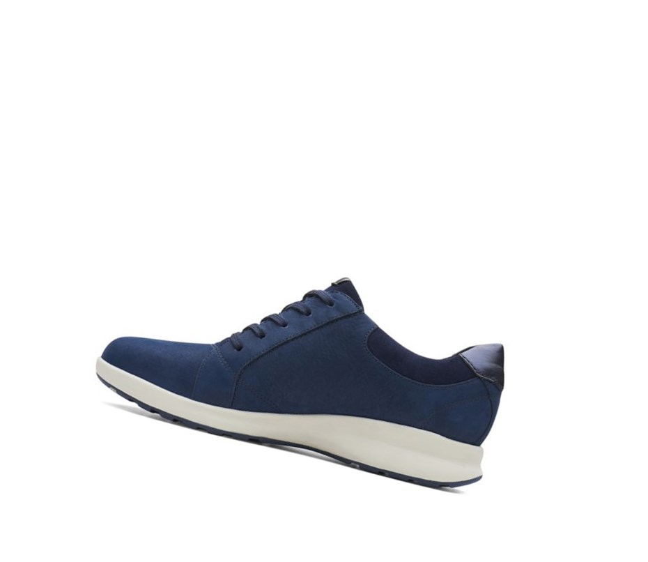 Zapatillas Clarks Un Adorn Encaje Cuero Mujer Azul Marino | POCB-23750