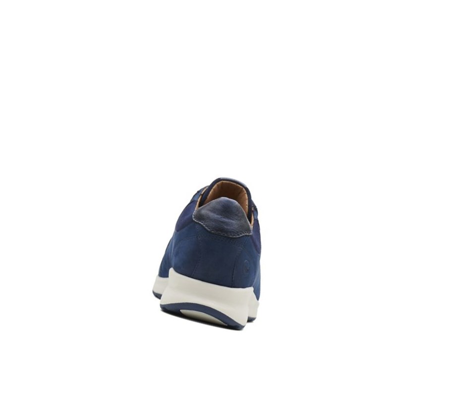 Zapatillas Clarks Un Adorn Encaje Cuero Mujer Azul Marino | POCB-23750