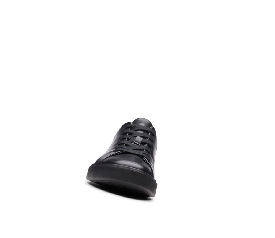 Zapatillas Clarks Un Costa Encaje Cuero Hombre Negras | JOWE-69315