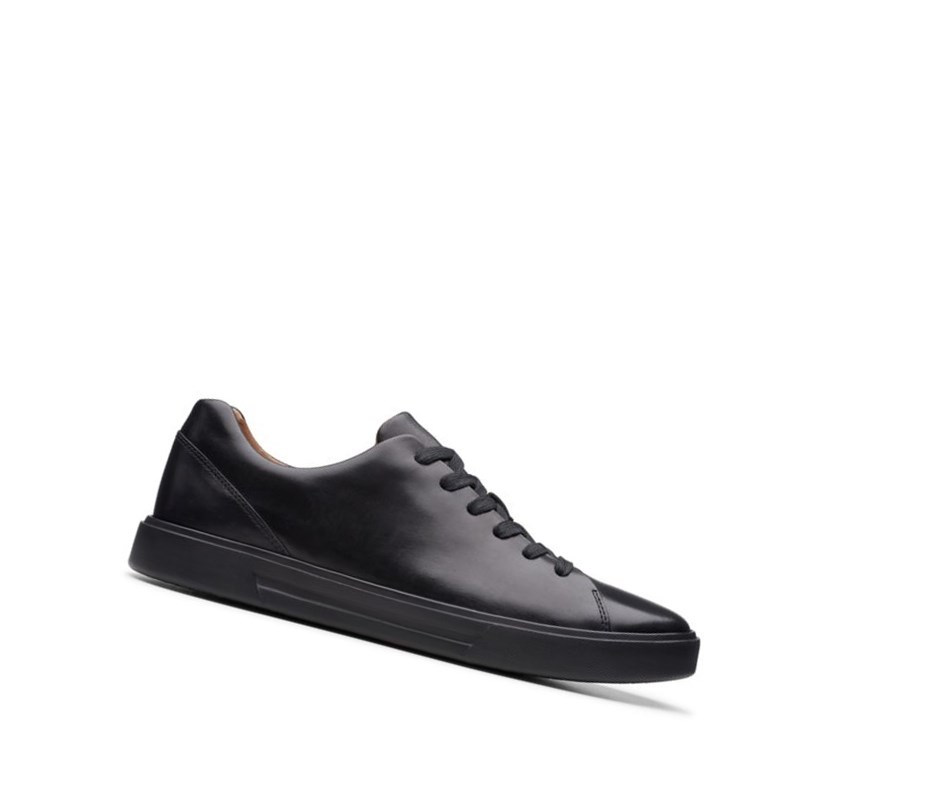 Zapatillas Clarks Un Costa Encaje Cuero Hombre Negras | JOWE-69315