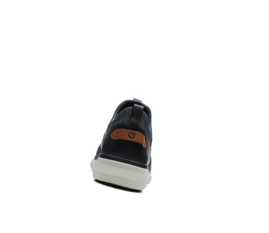 Zapatillas Clarks Un Globe Encaje Cuero Hombre Negras | KNMW-52803