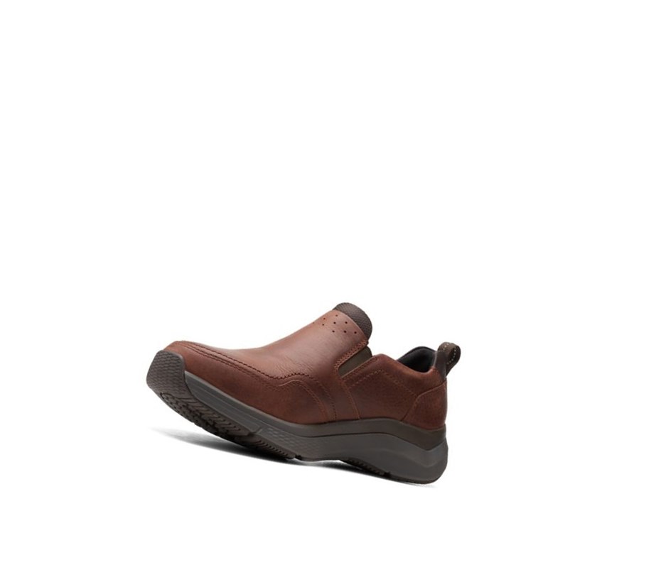 Zapatillas Clarks Wave 2.0 Edge Oily Cuero Hombre Marrones | EXRJ-31794