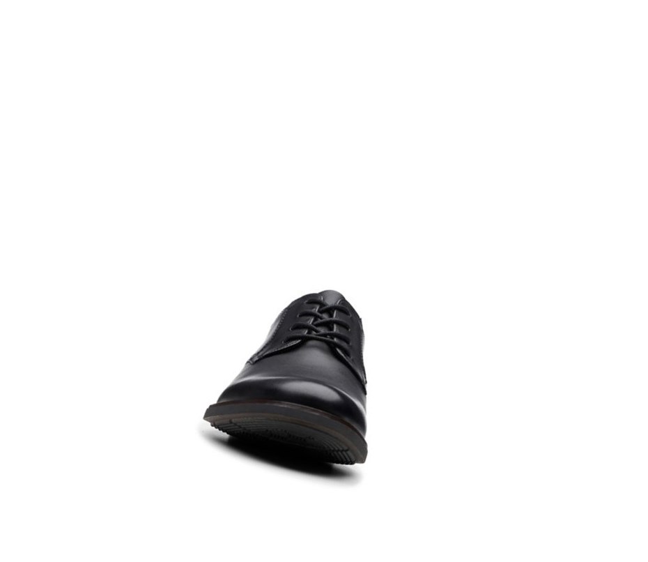 Zapatillas Para Caminar Clarks Becken Encaje Cuero Hombre Negras | PXYC-82936