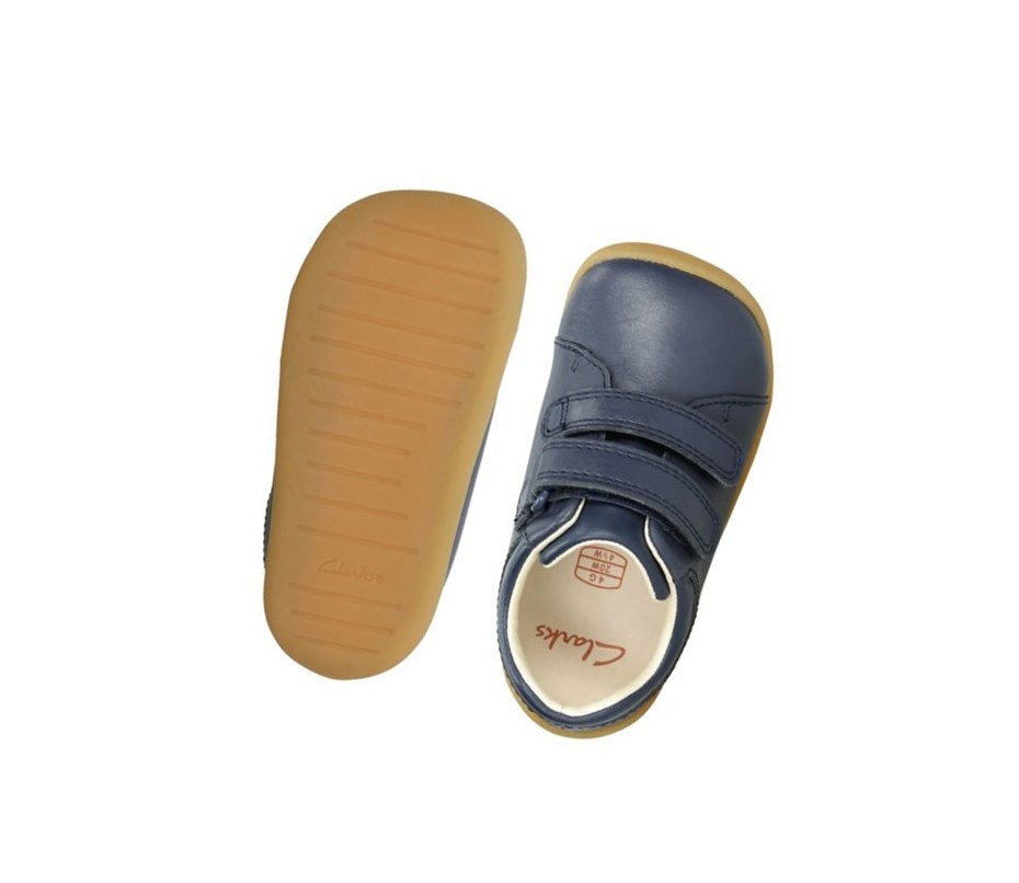 Zapatillas Para Caminar Clarks Roamer Craft Cuero Niña Azul Marino | VIUH-37180