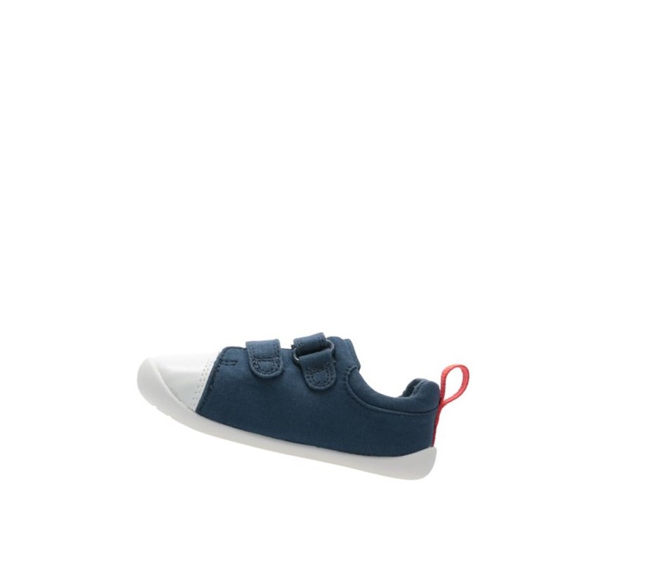 Zapatillas Para Caminar Clarks Roamer Craft Lona Textil Niño Azul Marino | WLPN-89675