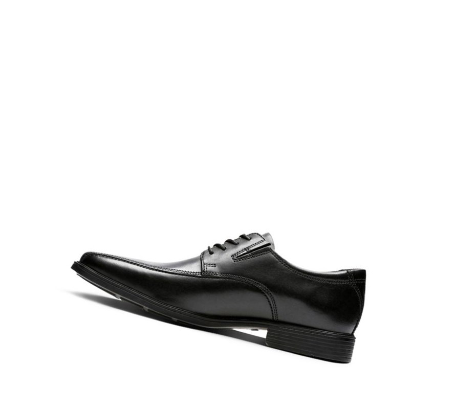 Zapatillas Para Caminar Clarks Tilden Walk Cuero Anchos Fit Hombre Negras | SRVH-02895