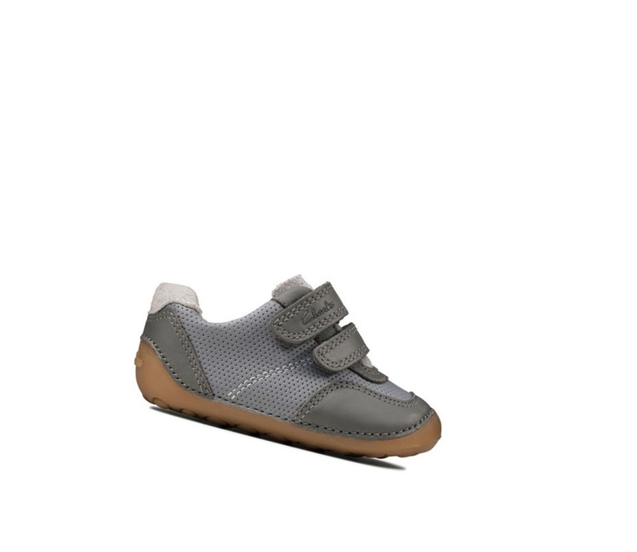 Zapatillas Para Caminar Clarks Tiny Dusk Gamuza Niño Gris | UMDL-57312