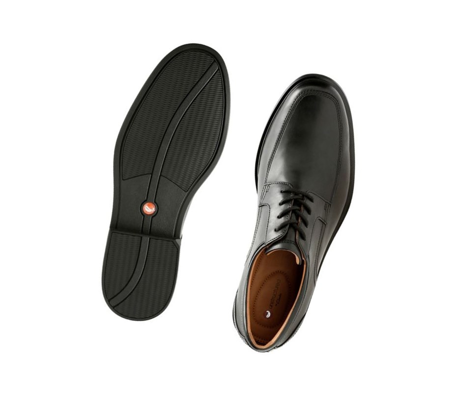 Zapatillas Para Caminar Clarks Un Aldric Park Cuero Anchos Fit Hombre Negras | SNFA-36825