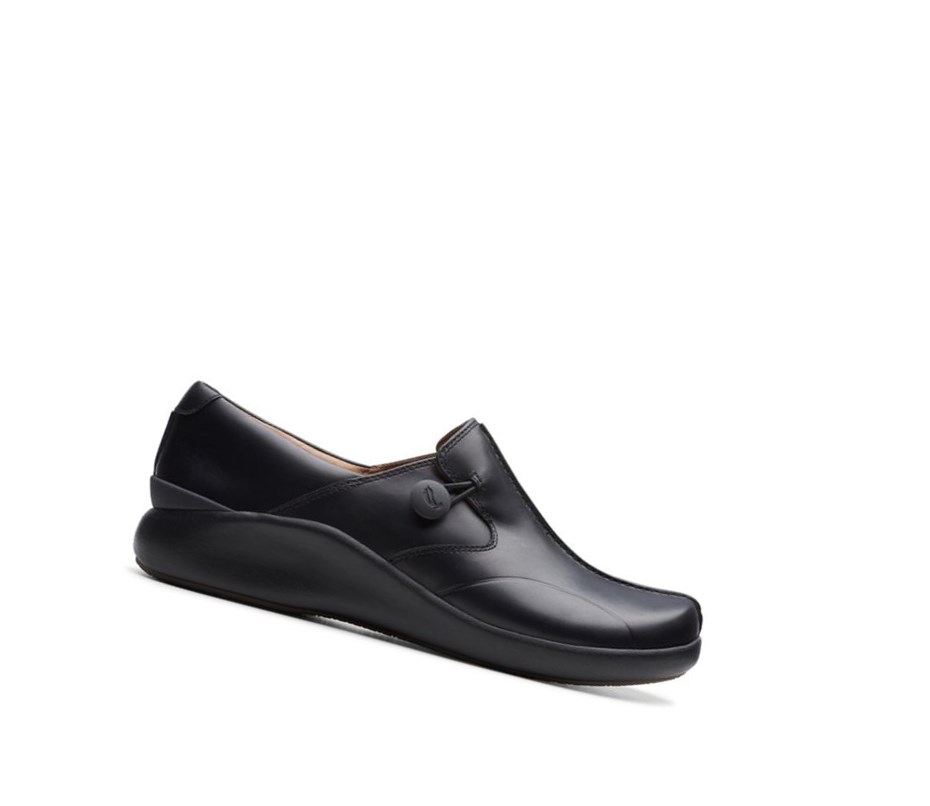 Zapatillas Para Caminar Clarks Un Loop 2 Walk Cuero Mujer Negras | DYIC-59031