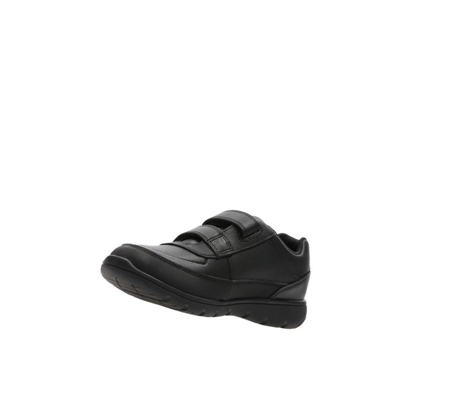 Zapatillas Para Caminar Clarks Venture Walk Cuero Niño Negras | SJTP-46927