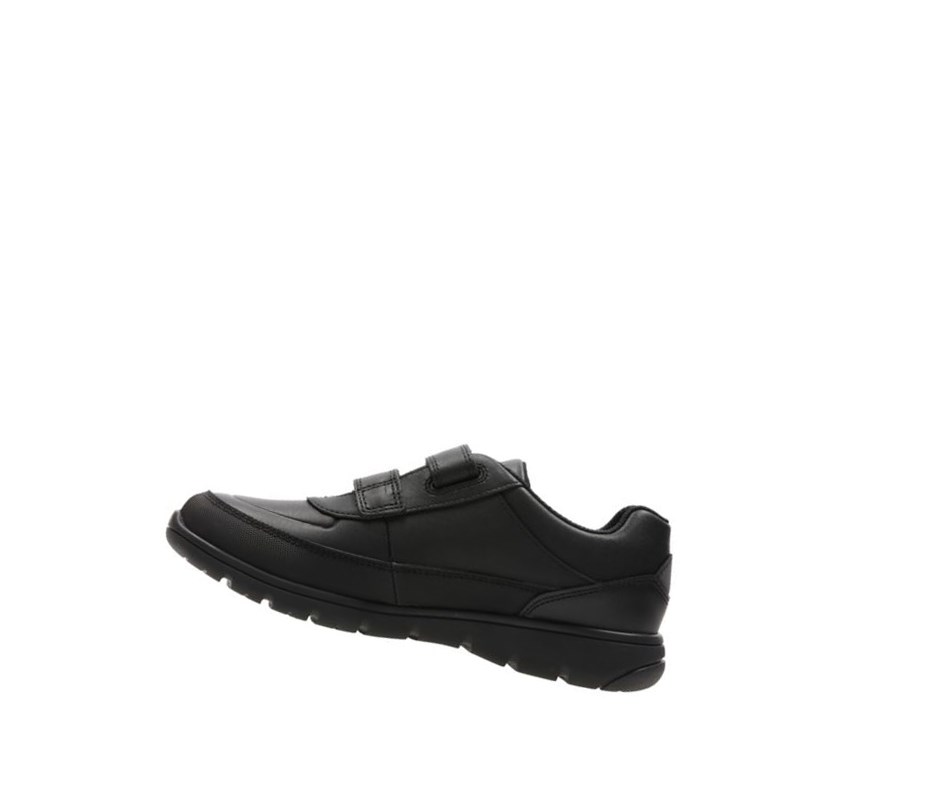 Zapatillas Para Caminar Clarks Venture Walk Cuero Niño Negras | SJTP-46927