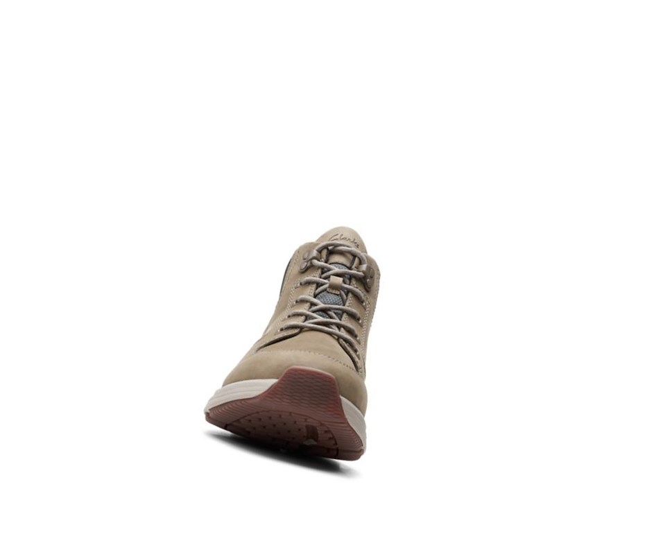 Zapatillas Para Caminar Clarks Wave2.0 Hi Textil Hombre Verde Oliva | HASU-52348