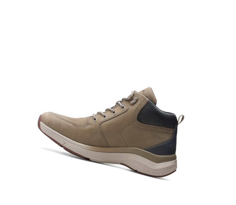 Zapatillas Para Caminar Clarks Wave2.0 Hi Textil Hombre Verde Oliva | HASU-52348