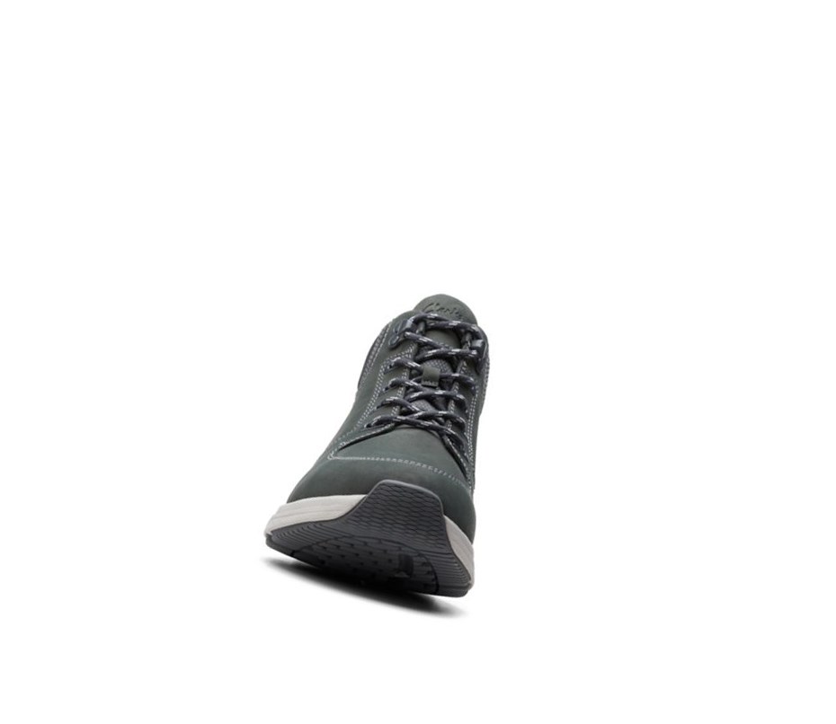 Zapatillas Para Caminar Clarks Wave2.0 Hi Textil Hombre Gris Oscuro | NVSZ-89370