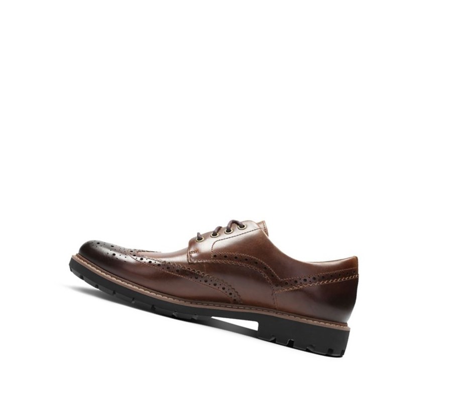 Zapatos Brogue Clarks Batcombe Wing Cuero Hombre Marrones Oscuro | SNKC-30678