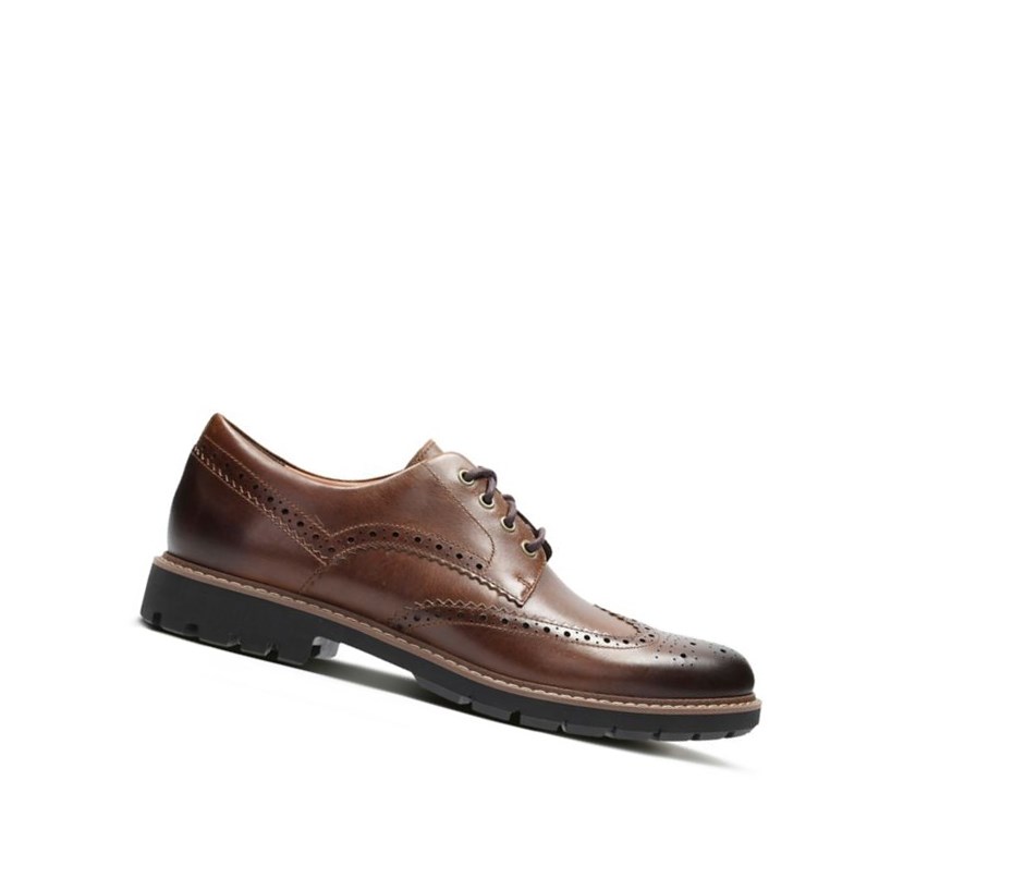 Zapatos Brogue Clarks Batcombe Wing Cuero Hombre Marrones Oscuro | SNKC-30678