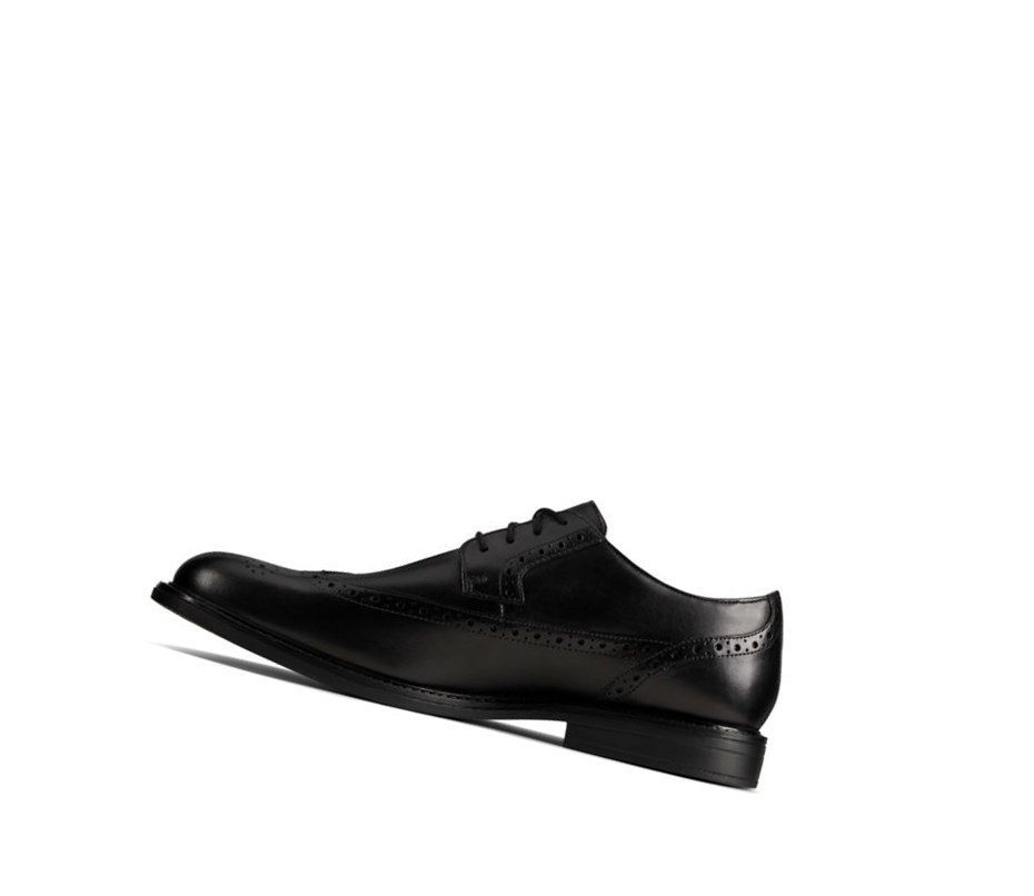 Zapatos Brogue Clarks Beckfield Limit Cuero Hombre Negras | NWCG-13587