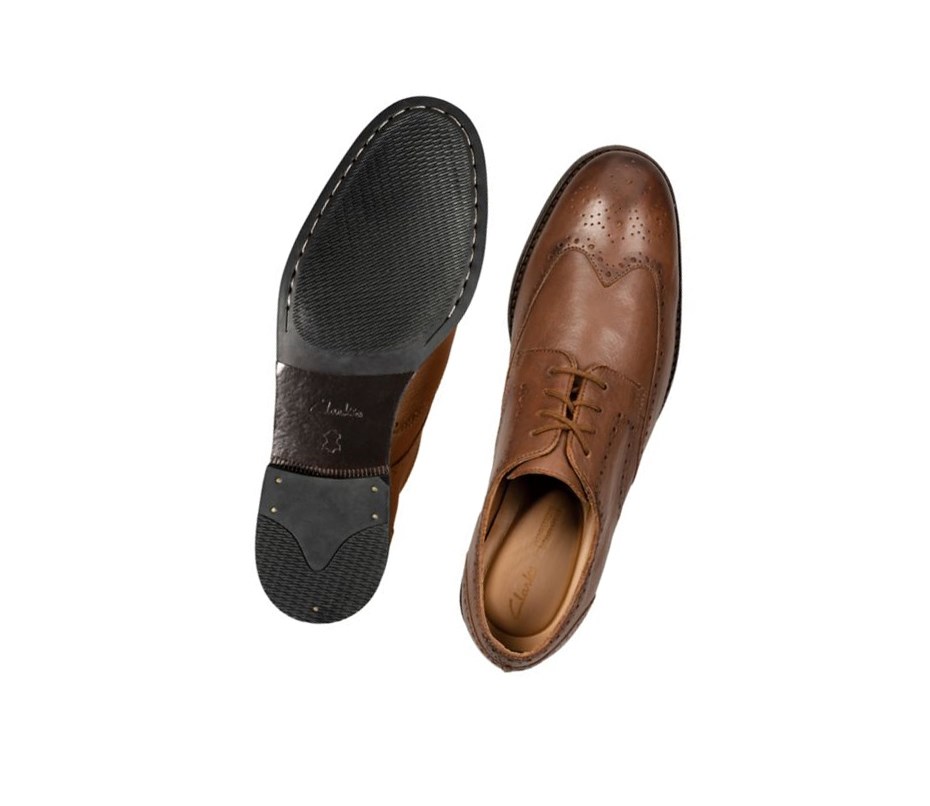 Zapatos Brogue Clarks Flow Limit Cuero Hombre Marrones Oscuro | EUXZ-36728